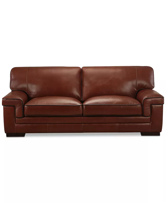 Alfani Furniture Myars 91" Leather Sofa Created For Macy's Furniture