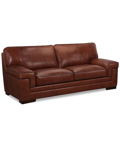 alfani Furniture Myars 91" Leather Sofa Created for Macy's Furniture