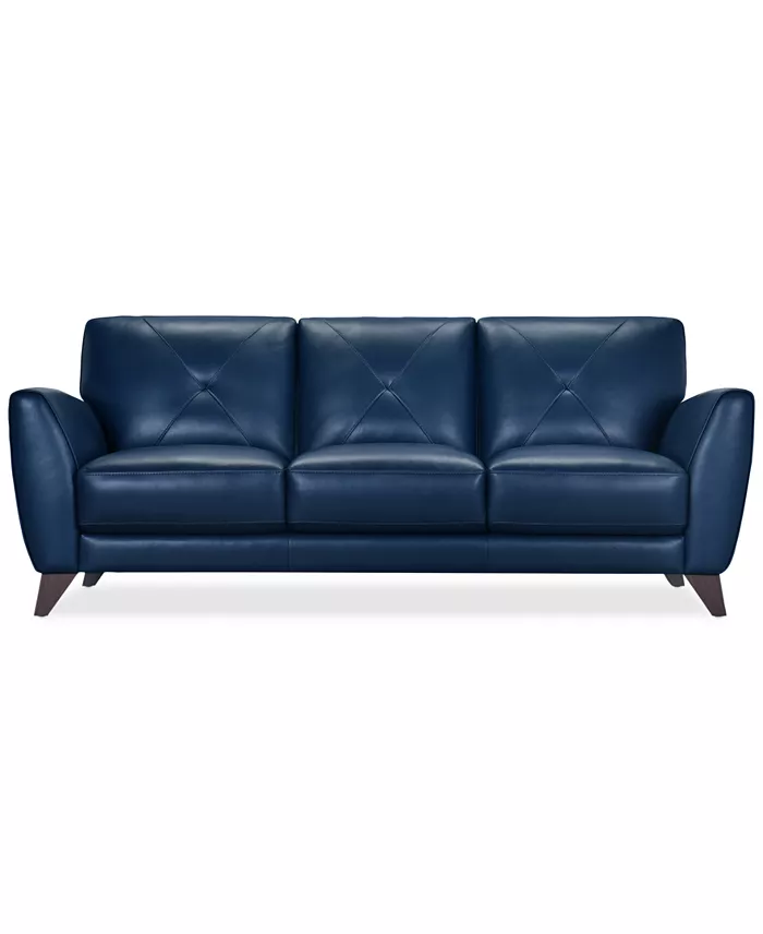 Alfani Furniture Myia 85" Leather Sofa Created For Macy's Furniture