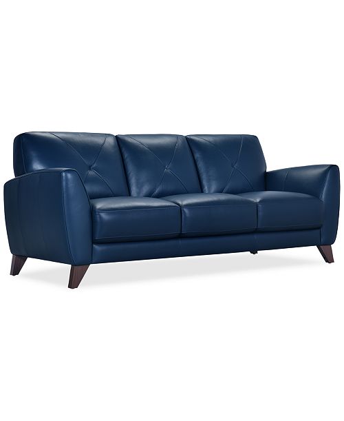 alfani Furniture Myia 85" Leather Sofa Created for Macy's Furniture