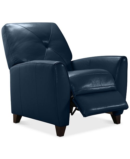 alfani Furniture Myia Tufted Back Leather Pushback Recliner Created for Macy's Furniture