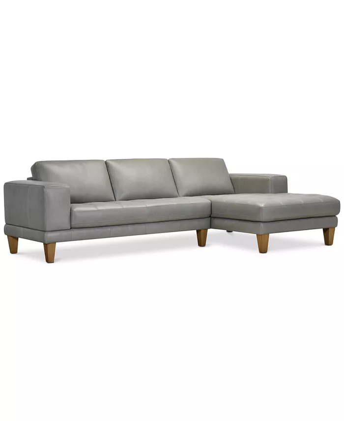 Alfani Furniture Niebee 2-Pc. Leather Sectional Created For Macy's Furniture
