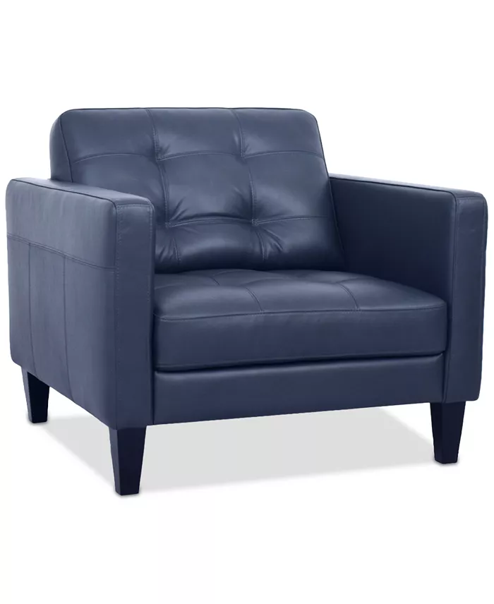 Alfani Furniture Pezley Leather Arm Chair Created For Macy's Furniture