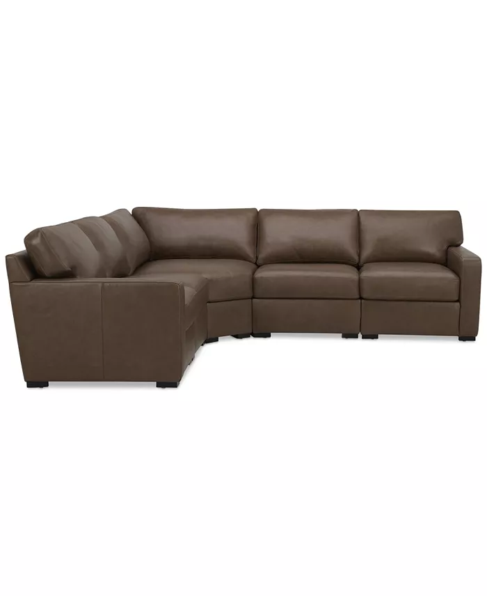 Alfani Furniture Radley 113" 5-Pc. Leather Wedge L Shape Modular Sectional Created For Macy's Furniture