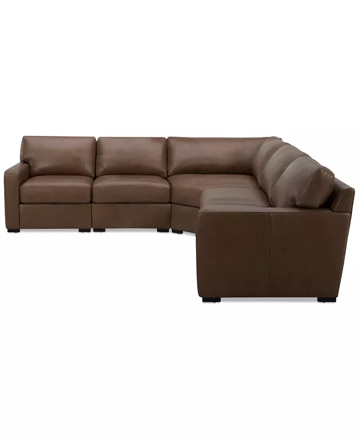 Alfani Furniture Radley 113" 5-Pc. Leather Wedge L Shape Modular Sectional Created For Macy's Furniture