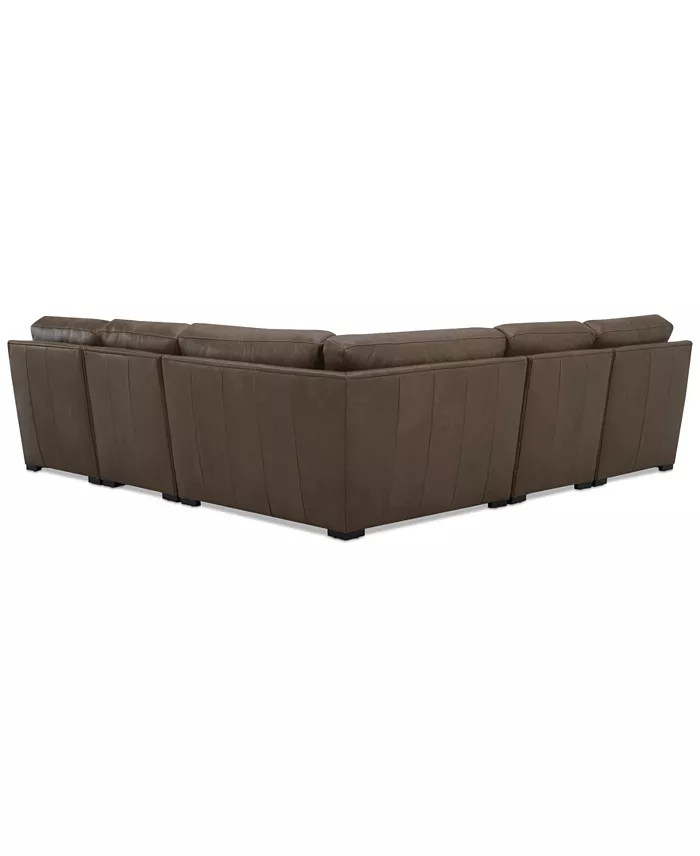 Alfani Furniture Radley 113" 5-Pc. Leather Wedge L Shape Modular Sectional Created For Macy's Furniture