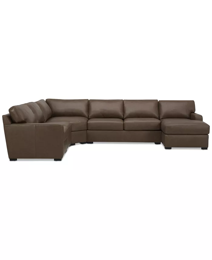 Alfani Furniture Radley 148" 5-Pc. Leather Wedge Modular Chase Sectional Created For Macy's Furniture
