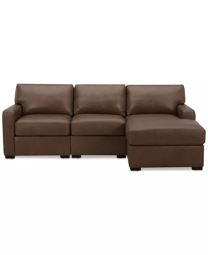 Alfani Furniture Radley 3-Pc. Leather Modular Chaise Sectional Created For Macy's Furniture