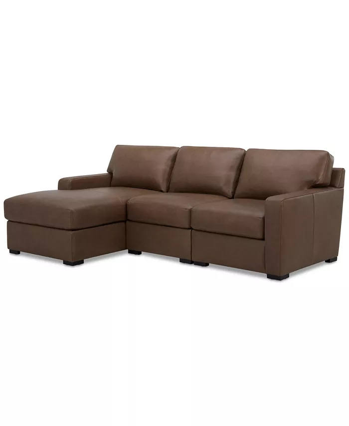 Alfani Furniture Radley 3-Pc. Leather Modular Chaise Sectional Created For Macy's Furniture