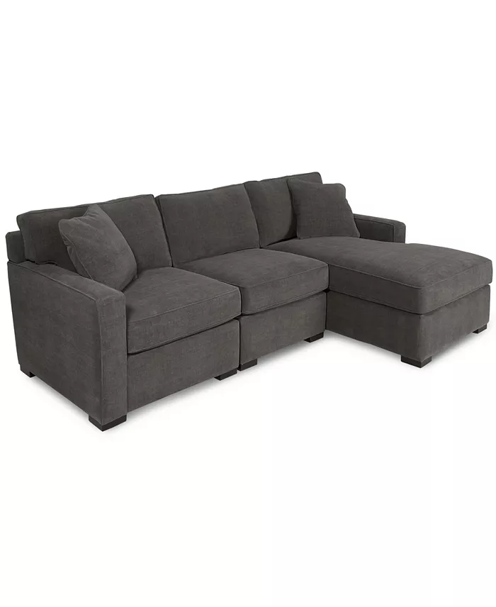 Alfani Furniture Radley 3-Piece Fabric Chaise Sectional Sofa Created For Macy's Furniture
