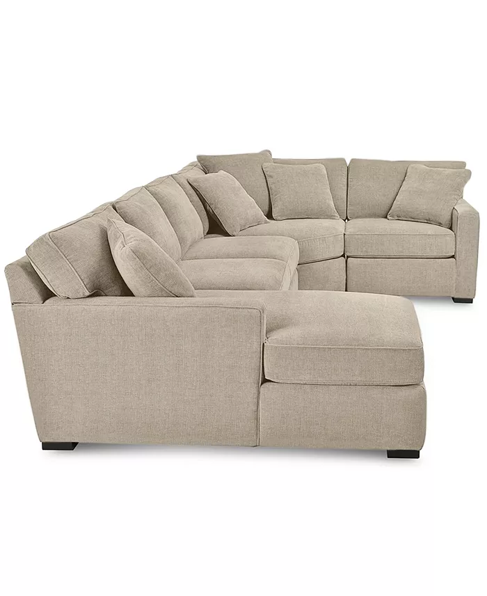 Alfani Furniture Radley 4-Pc. Fabric Chaise Sectional Sofa With Wedge Piece Created For Macy's Furniture