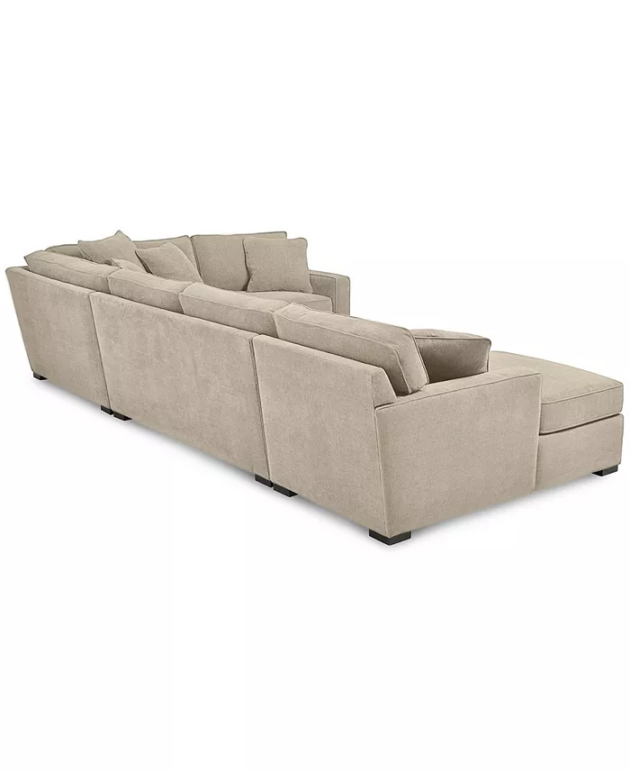 Alfani Furniture Radley 4-Pc. Fabric Chaise Sectional Sofa With Wedge Piece Created For Macy's Furniture
