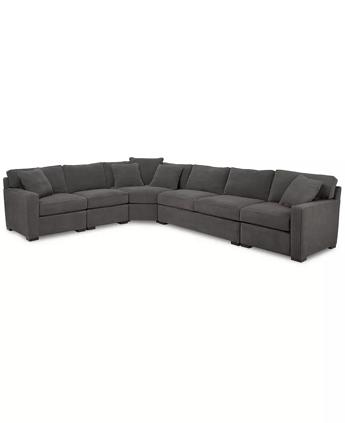 Alfani Furniture Radley 5-Pc Fabric Sectional With Apartment Sofa Created For Macy's Furniture