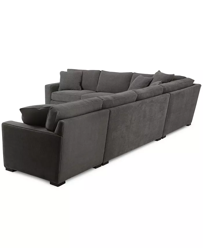 Alfani Furniture Radley 5-Pc Fabric Sectional With Apartment Sofa Created For Macy's Furniture