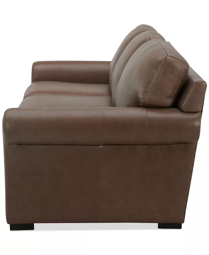 Alfani Furniture Radley Roll Arm 86" Leather Sofa Exclusively At Macy's Furniture