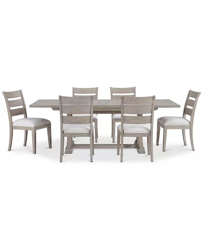 Alfani Furniture Sadie 7-Pc. Rectangular Dining Set (Table & 6 Ladder Back Chairs) Created For Macy's Furniture