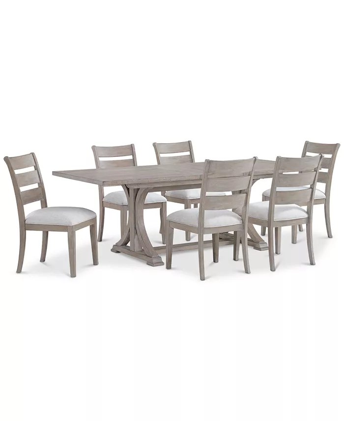 Alfani Furniture Sadie 7-Pc. Rectangular Dining Set (Table & 6 Ladder Back Chairs) Created For Macy's Furniture