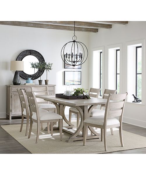 alfani Furniture Sadie 7-Pc. Rectangular Dining Set (Table & 6 Ladder Back Chairs) Created for Macy's Furniture