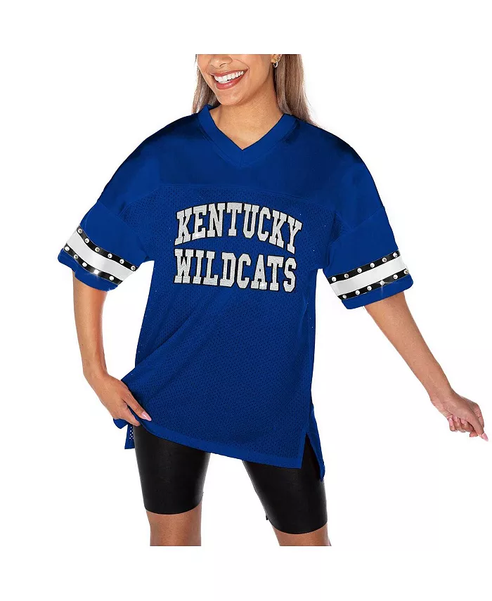 Alfani Gameday Couture Women's Royal Kentucky Wildcats Until Kickoff Rhinestone Fashion T-Shirt Sports Fan Shop