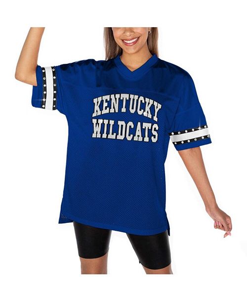 alfani Gameday Couture Women's Royal Kentucky Wildcats Until Kickoff Rhinestone Fashion T-Shirt Sports Fan Shop