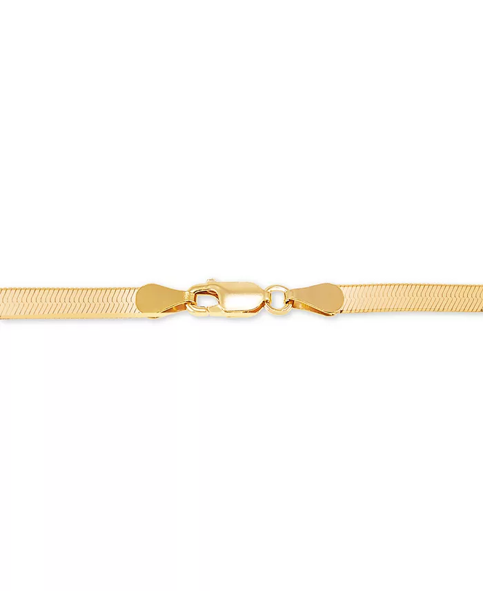 Alfani Giani Bernini Herringbone Link Chain Bracelet In 18k Gold-Plated Sterling Silver Created For Macy's Jewelry & Watches