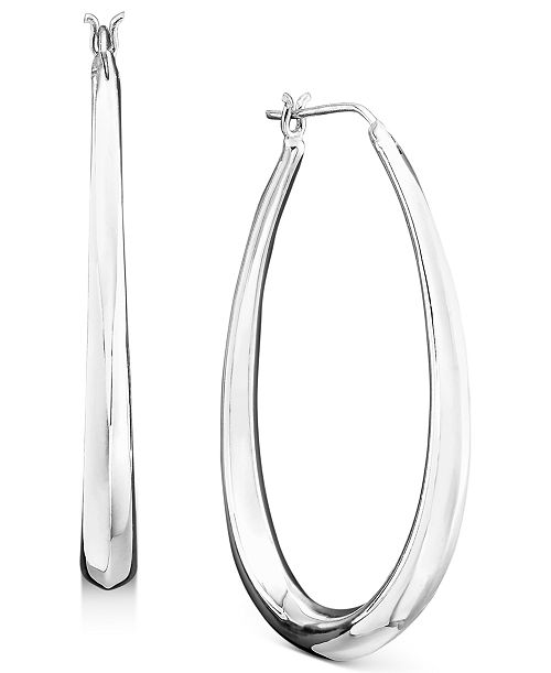 alfani Giani Bernini Large Sterling Silver Graduated Drop Hoops 1.75" Jewelry & Watches