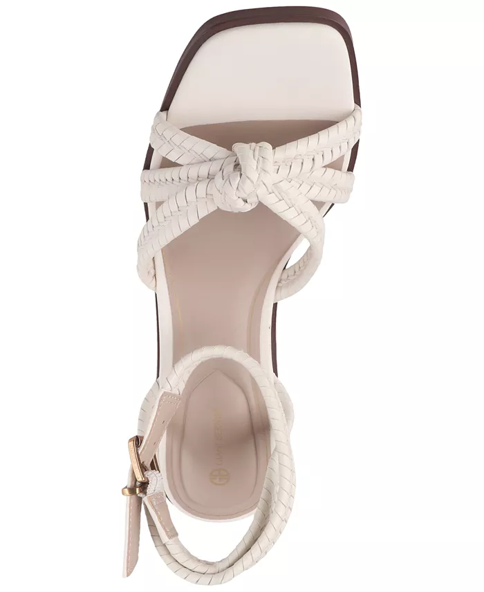 Alfani Giani Bernini Women's Renaee Block Heel Woven Strappy Dress Sandals Created For Macy's Women's Fashion Shoes & Accessories
