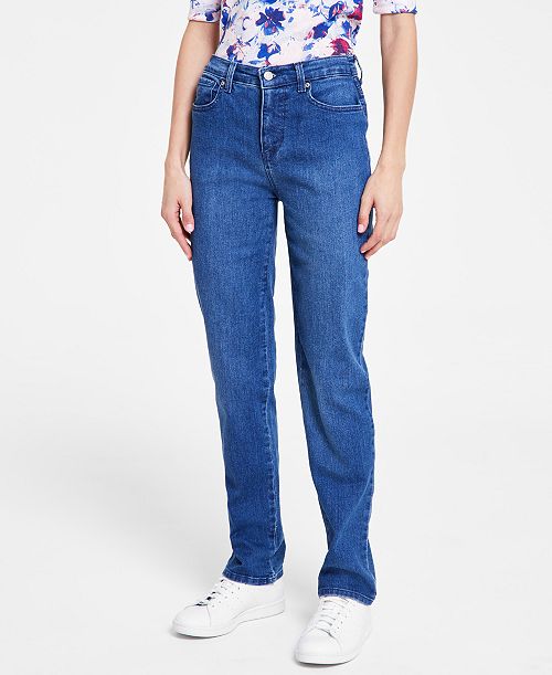 alfani Gloria Vanderbilt Women's Amanda Classic Straight Jeans in Regular Short & Long Women's Fashion Shoes & Accessories