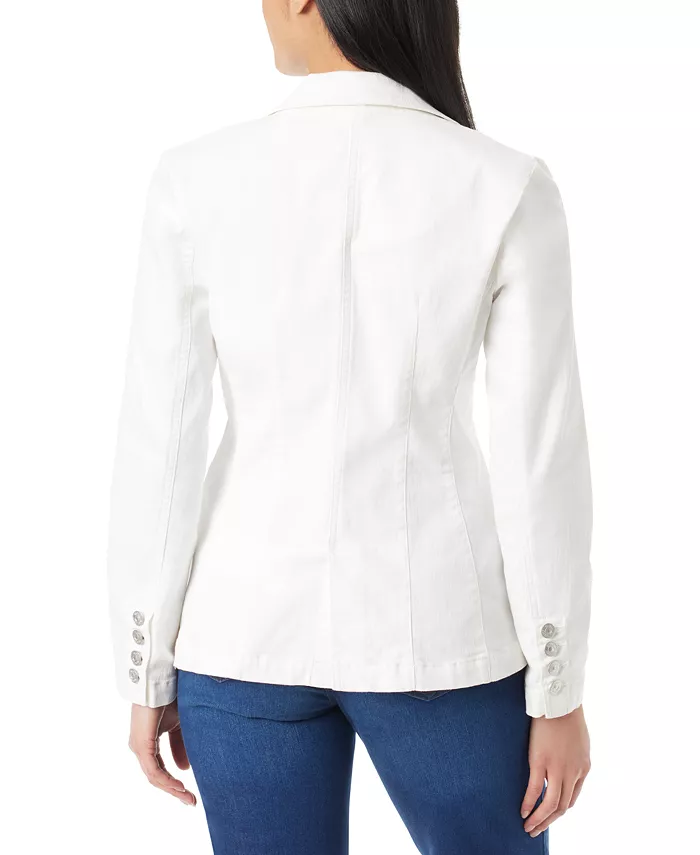 Alfani Gloria Vanderbilt Women's Denim One-Button Blazer Women's Fashion Shoes & Accessories