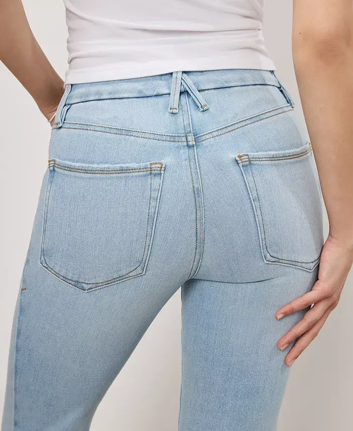 Alfani Good American Petite Good Soft-Tech Mid-Rise Flare-Leg Jeans Women's Fashion Shoes & Accessories