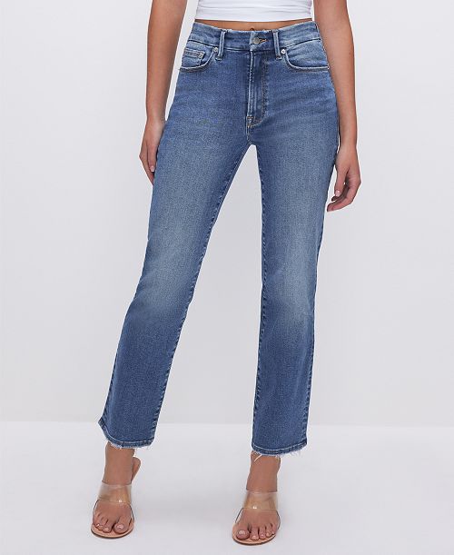 alfani Good American Women's Always Fits Good Legs Straight-Leg Jeans Women's Fashion Shoes & Accessories