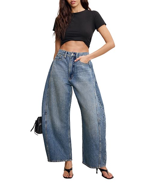 alfani Good American Women's Good Extreme Barrel Jeans Women's Fashion Shoes & Accessories