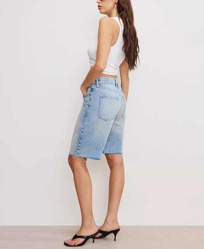 Alfani Good American Women's Good Standard Denim Bermuda Shorts Women's Fashion Shoes & Accessories