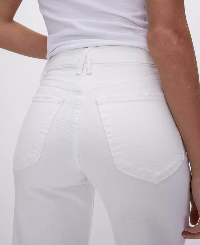 Alfani Good American Women's Good Waist Cropped Palazzo Jeans Women's Fashion Shoes & Accessories
