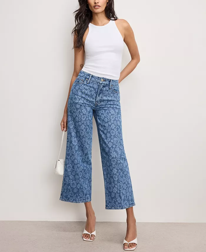 Alfani Good American Women's Good Waist Cropped Palazzo Jeans Women's Fashion Shoes & Accessories