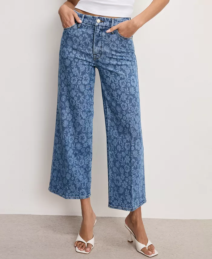 Alfani Good American Women's Good Waist Cropped Palazzo Jeans Women's Fashion Shoes & Accessories