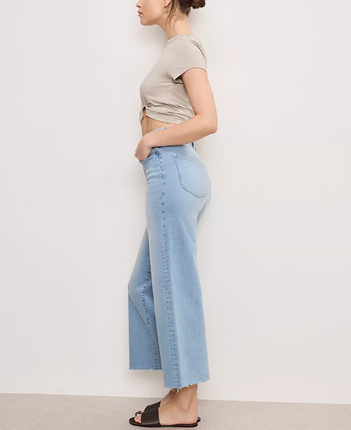 Alfani Good American Women's Good Waist Palazzo Crop Light Compression Jeans Women's Fashion Shoes & Accessories