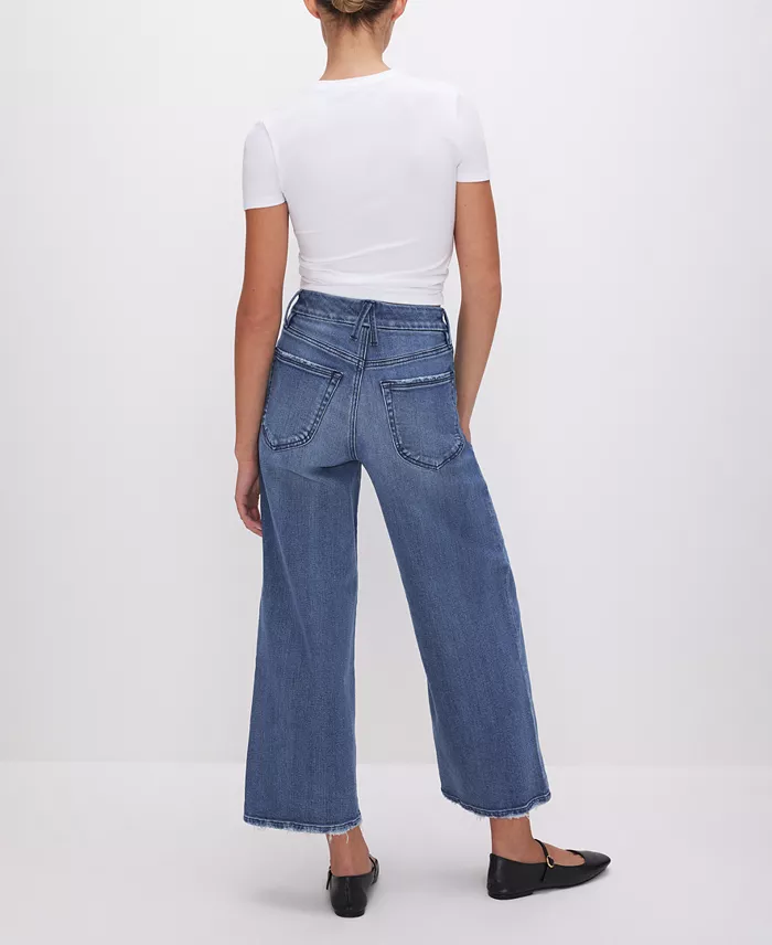 Alfani Good American Women's Good Waist Palazzo Cropped Jeans Women's Fashion Shoes & Accessories