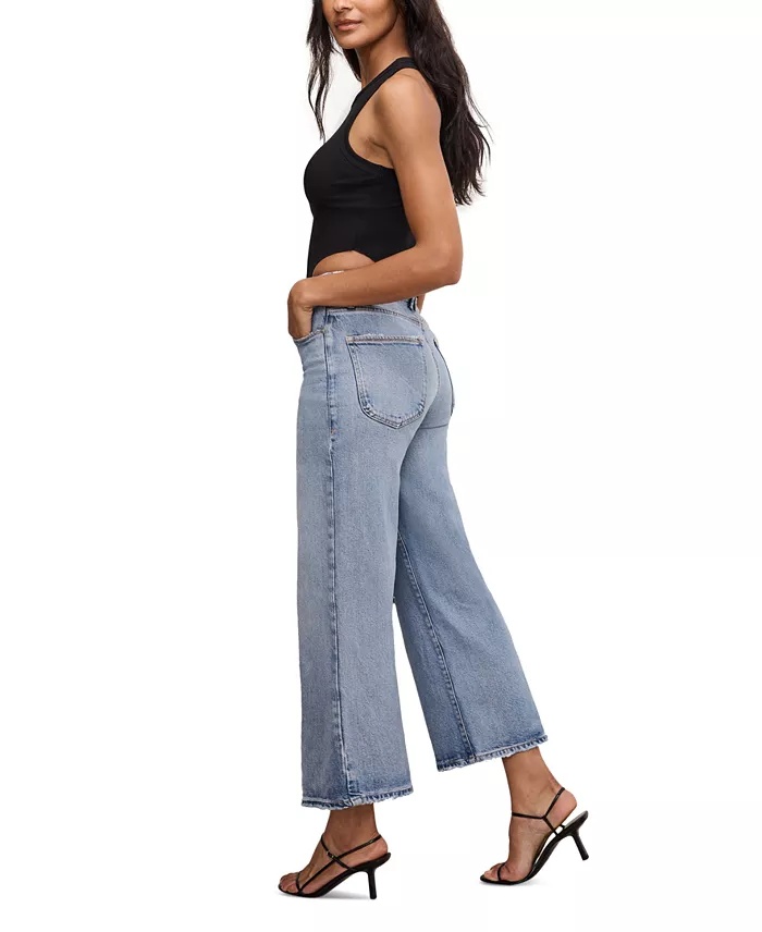 Alfani Good American Women's Good Waist Palazzo Cropped Jeans Women's Fashion Shoes & Accessories