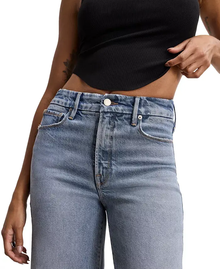 Alfani Good American Women's Good Waist Palazzo Cropped Jeans Women's Fashion Shoes & Accessories