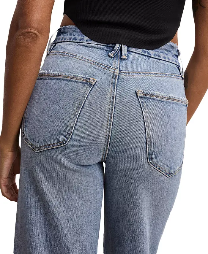 Alfani Good American Women's Good Waist Palazzo Cropped Jeans Women's Fashion Shoes & Accessories