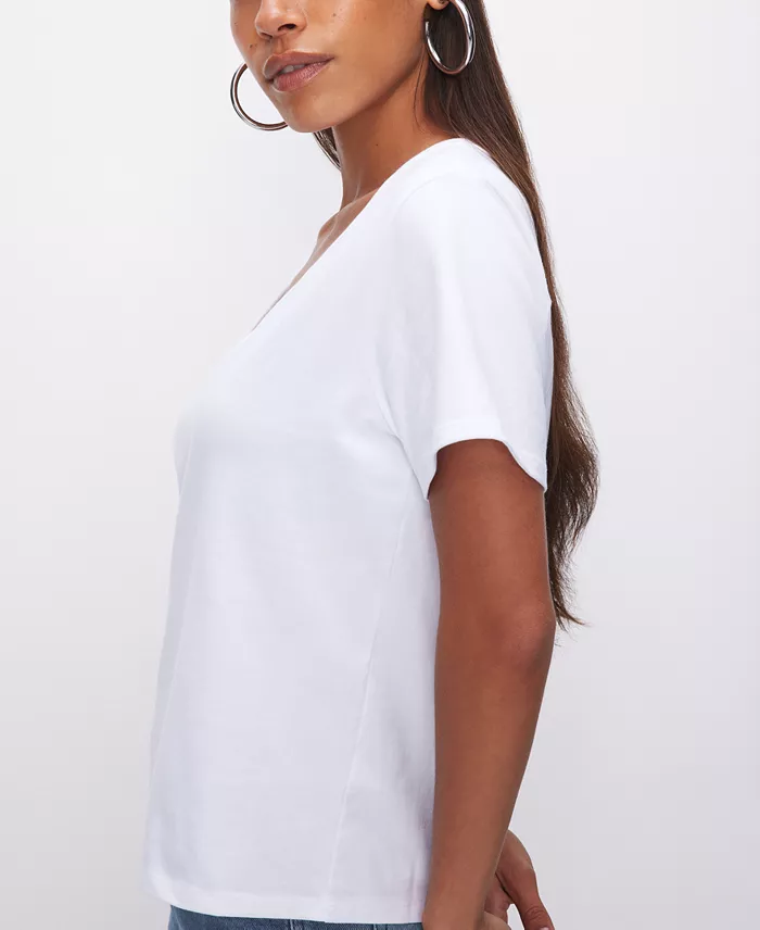 Alfani Good American Women's Heritage V-Neck Short-Sleeve T-Shirt Women's Fashion Shoes & Accessories