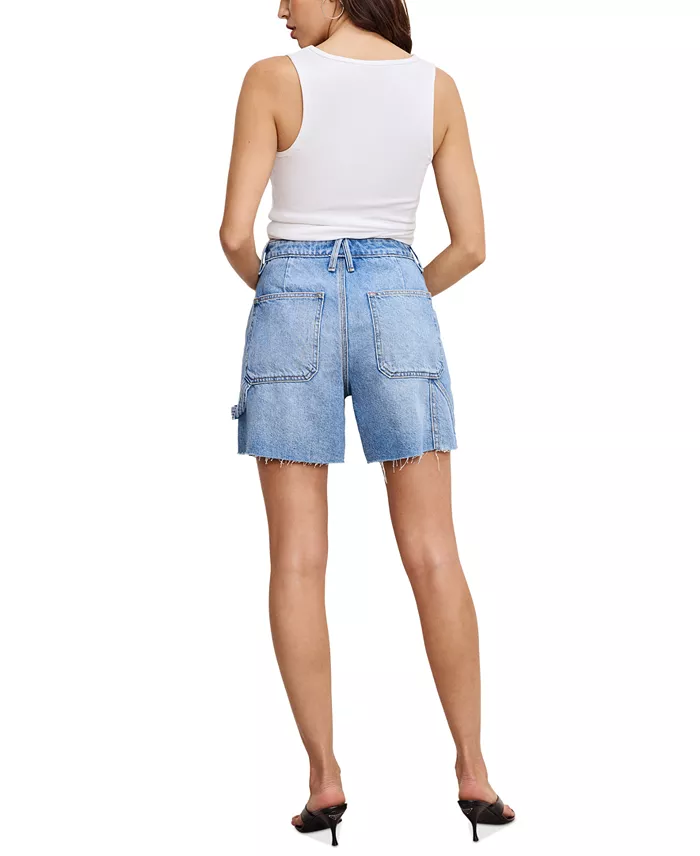 Alfani Good American Women's High-Rise 90s Raw-Edge Shorts Women's Fashion Shoes & Accessories