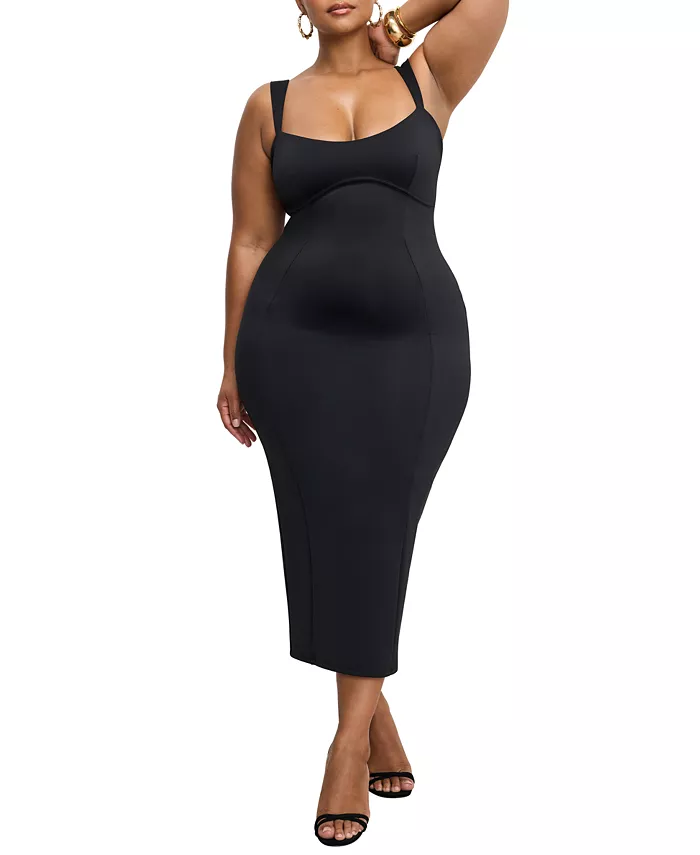 Alfani Good American Women's Scuba Sweetheart Midi Dress Women's Fashion Shoes & Accessories