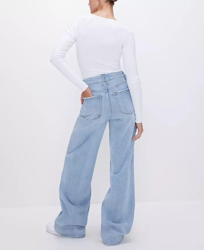 Alfani Good American Women's Skate High-Rise Wide-Leg Jeans Women's Fashion Shoes & Accessories