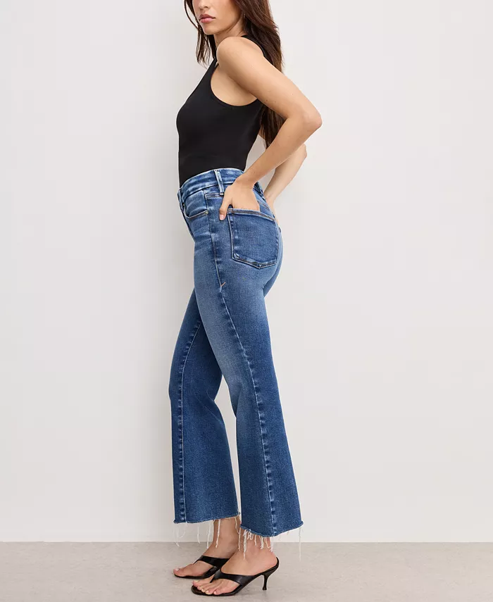 Alfani Good American Women's Soft Tech Good Legs Cropped Jeans Women's Fashion Shoes & Accessories