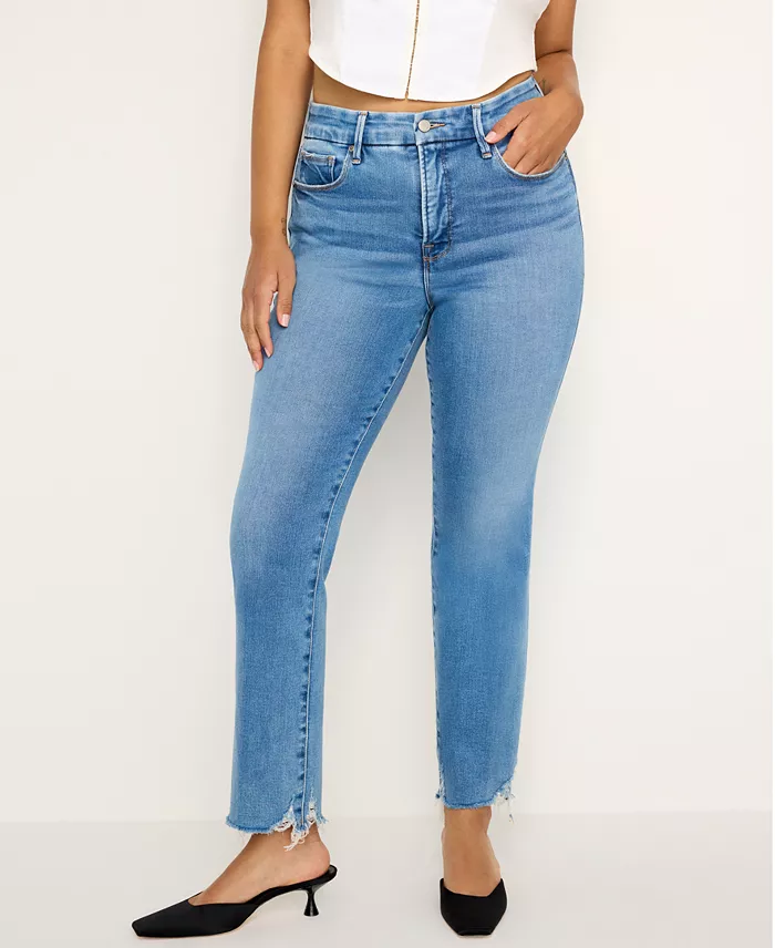 Alfani Good American Women's Soft-Tech Good Legs Straight Jeans Women's Fashion Shoes & Accessories