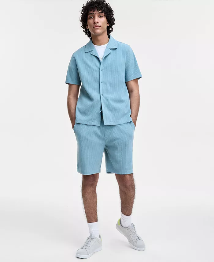 Alfani GUESS Flower T-Shirt Baron Textured Knit Shorts & Shirt Men's Fashion & Accessories