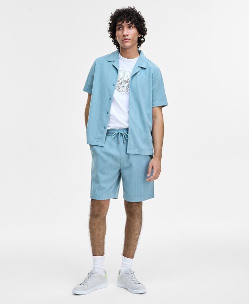 alfani GUESS Flower T-Shirt Baron Textured Knit Shorts & Shirt Men's Fashion & Accessories