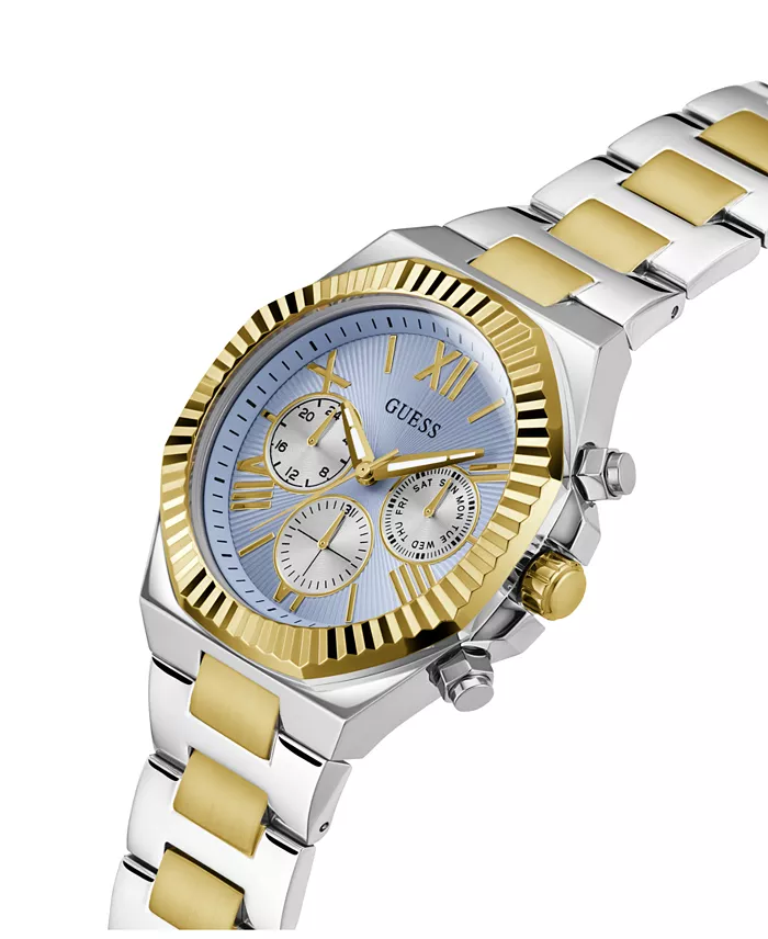 GUESS Men's Analog Two-Tone 100% Steel Watch 44mm Jewelry & Watches